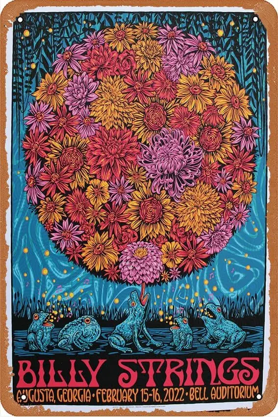 Billy Strings Augusta Todd Slater (AP Edition) Concert Posters Vintage Metal Tin Sign Wall Decor for Bars, Restaurants, Caf sign
