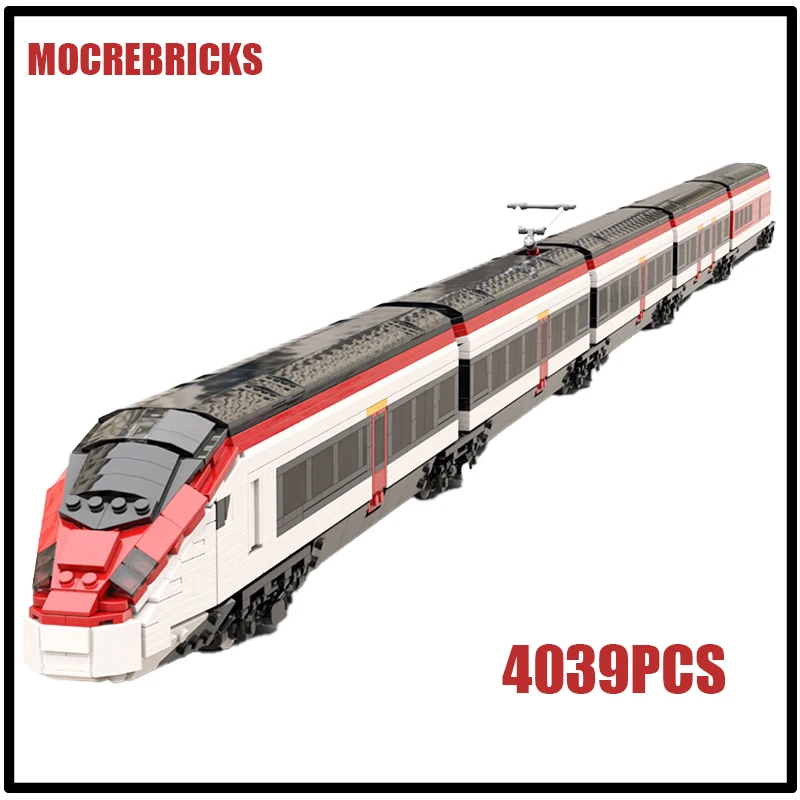 

Железнодорожная пуля локомотив модель RABe 501 Giruno MOC строительные блоки высокоскоростной Электрический поезд наборы кирпичей DIY детские головоломки игрушки