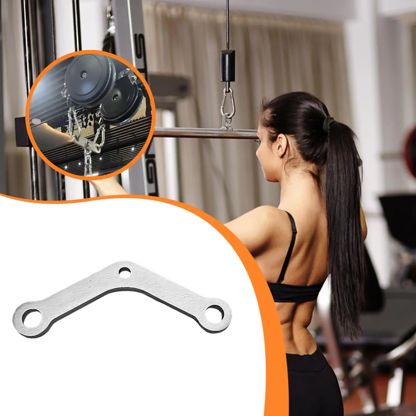 Home Gym Pulley System Attachment Stainless Steel Pull Down Plate Muscle Training Accessory for Fitness Equipment