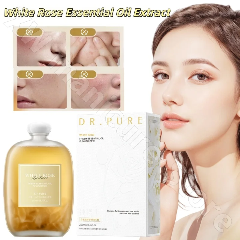 White Rose Essential Oil Extract Firming Brightening Light Pattern Moisturizing Repair Dull Skin Nourishing with Oil 250ml