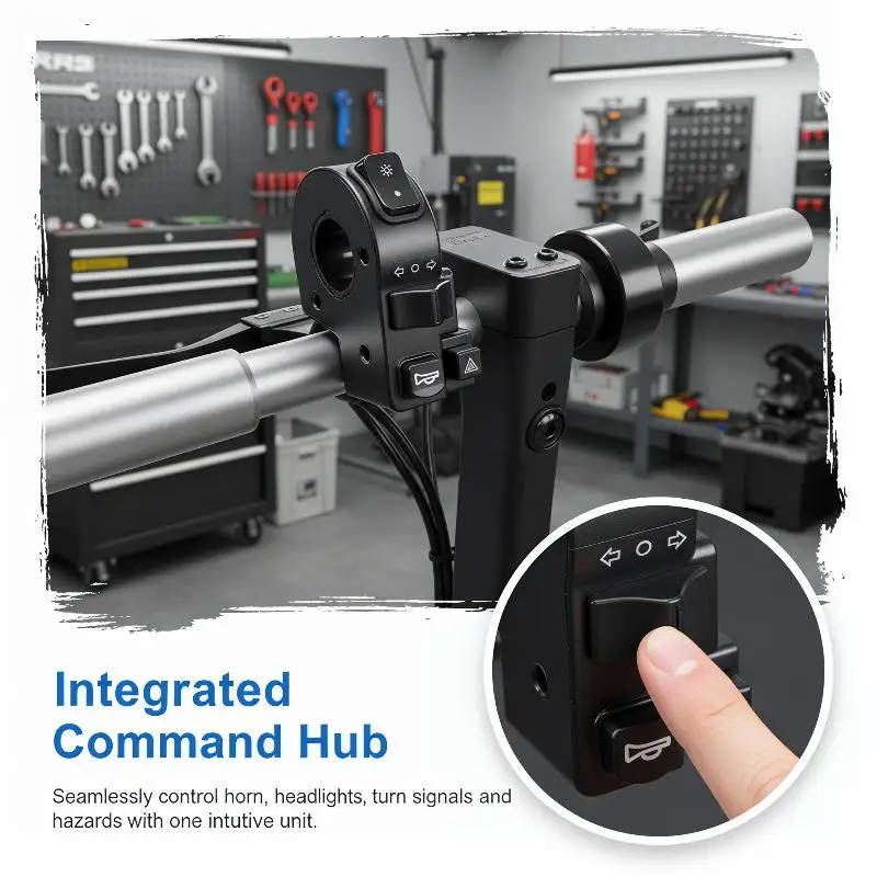 4-in-1 Electric Vehicle Multifunction Waterproof Combination Switch Universal Handlebar Horn For Electric Scooter