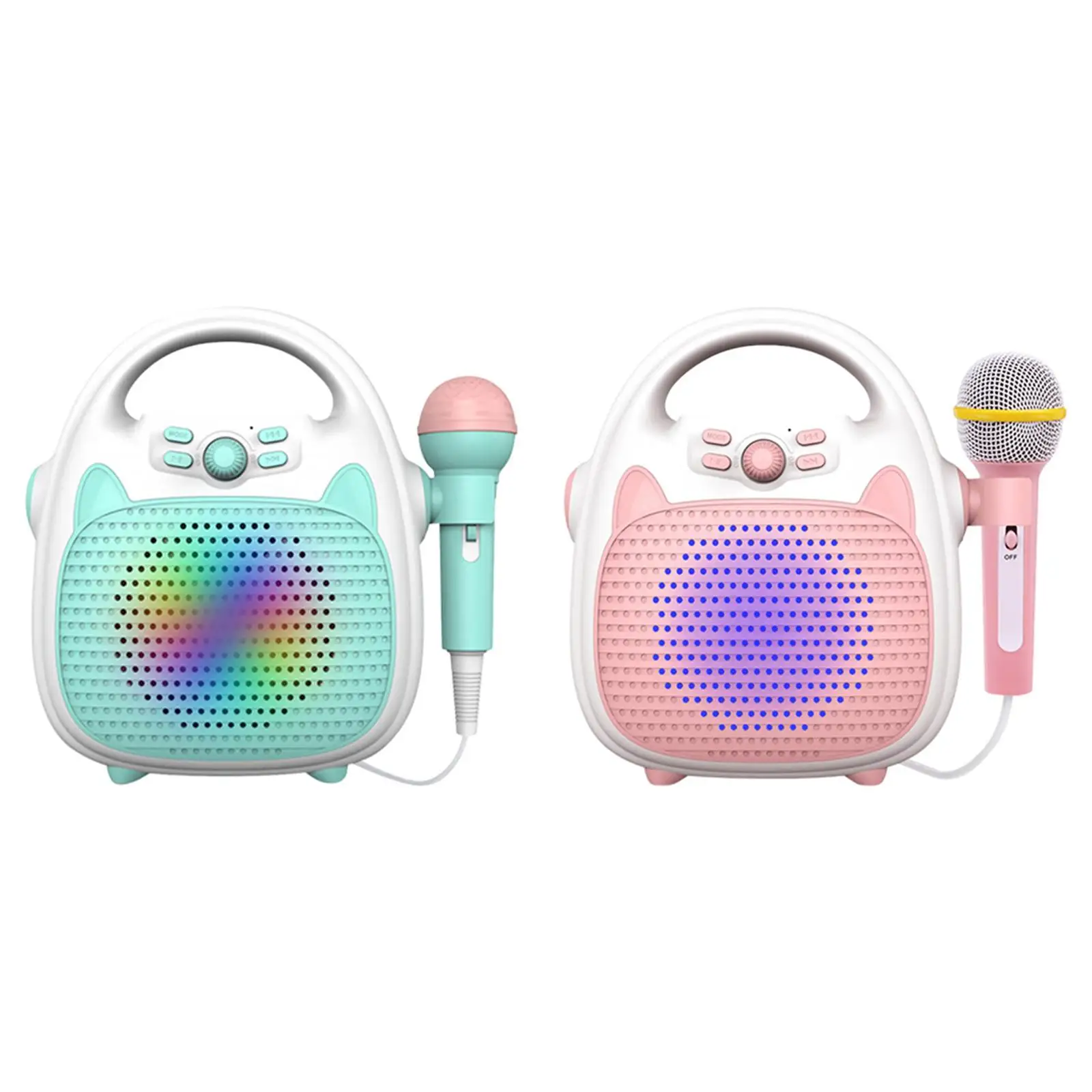 Kids Karaoke Machine with 1 Microphones Rechargeable Toys for ChildrenToddlers Build in LED  indoor and outdoor