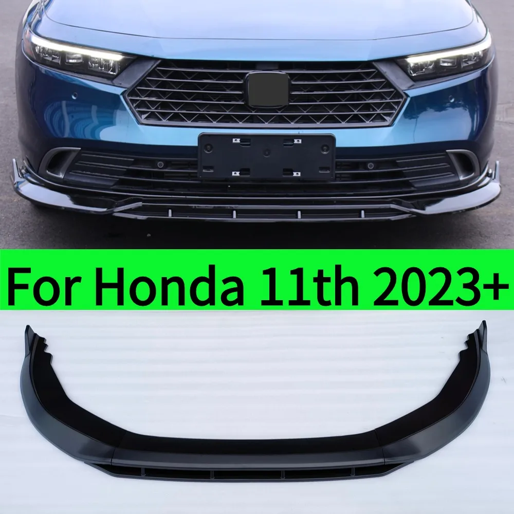 For Honda Accord 11th Generation 2023 Car Bodykit Lip Spoiler Matte Black Glossy Black Bumper Chin Modification