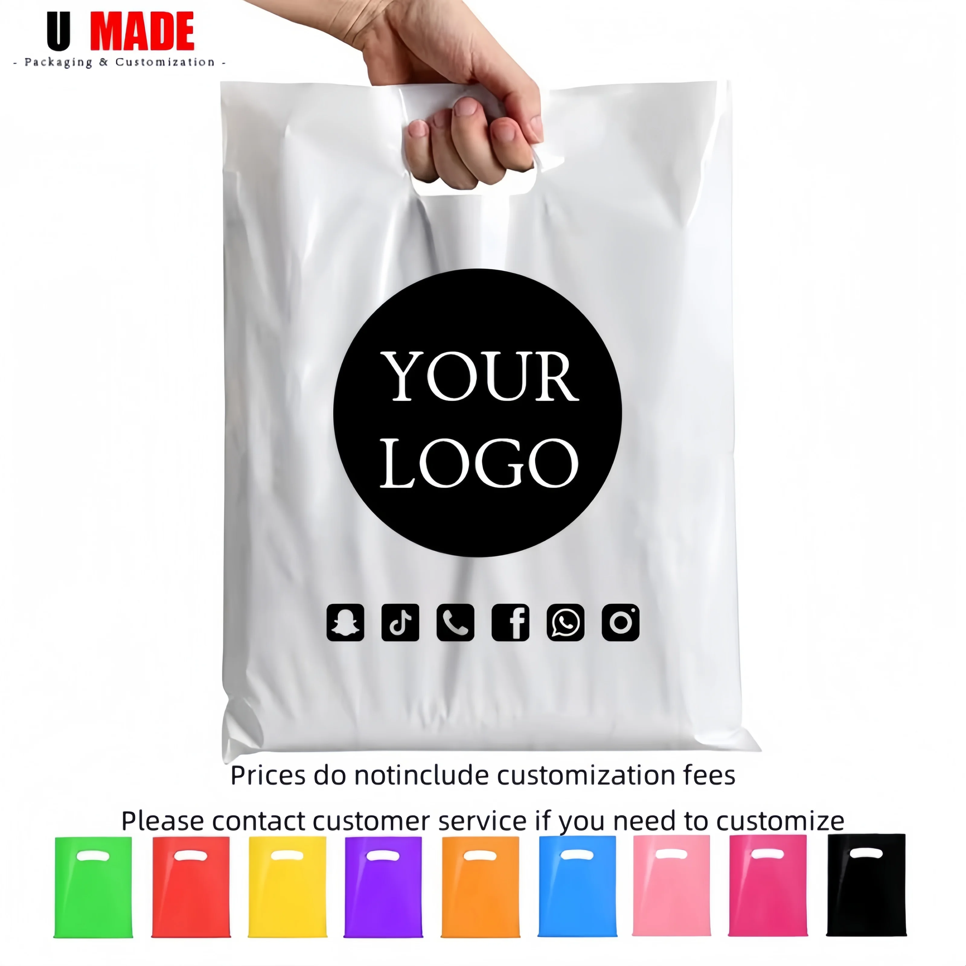 Sacchetti per la spesa in plastica personalizzabili da 100 pezzi Sacchetti regalo personalizzati per piccole imprese Boutique Commercio al dettaglio Spettacoli Eventi Festa