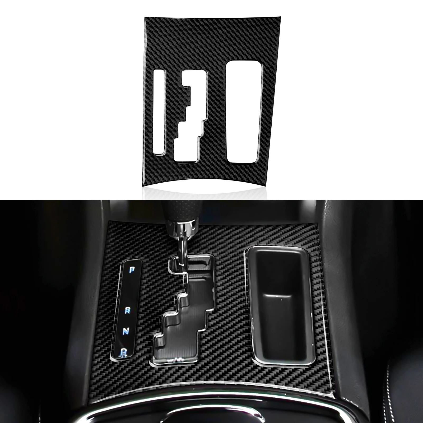 Car Gear Shift Panel for 2011 2012 2013 2014 Chrysler 300 Accessories Carbon Fiber Interior Stickers