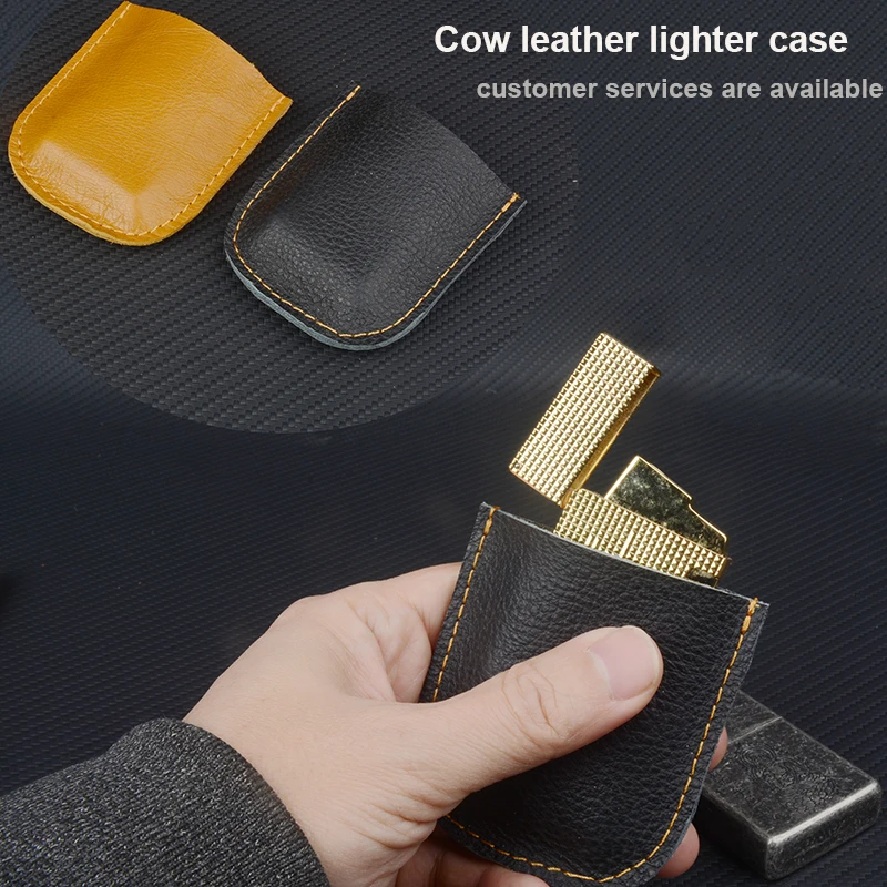 Genuine Cow Leather Lighter Case for ZORRO Vintage Sheath for Lighter Protection Pouch Handmade Cover Holder Cigarette Accessory