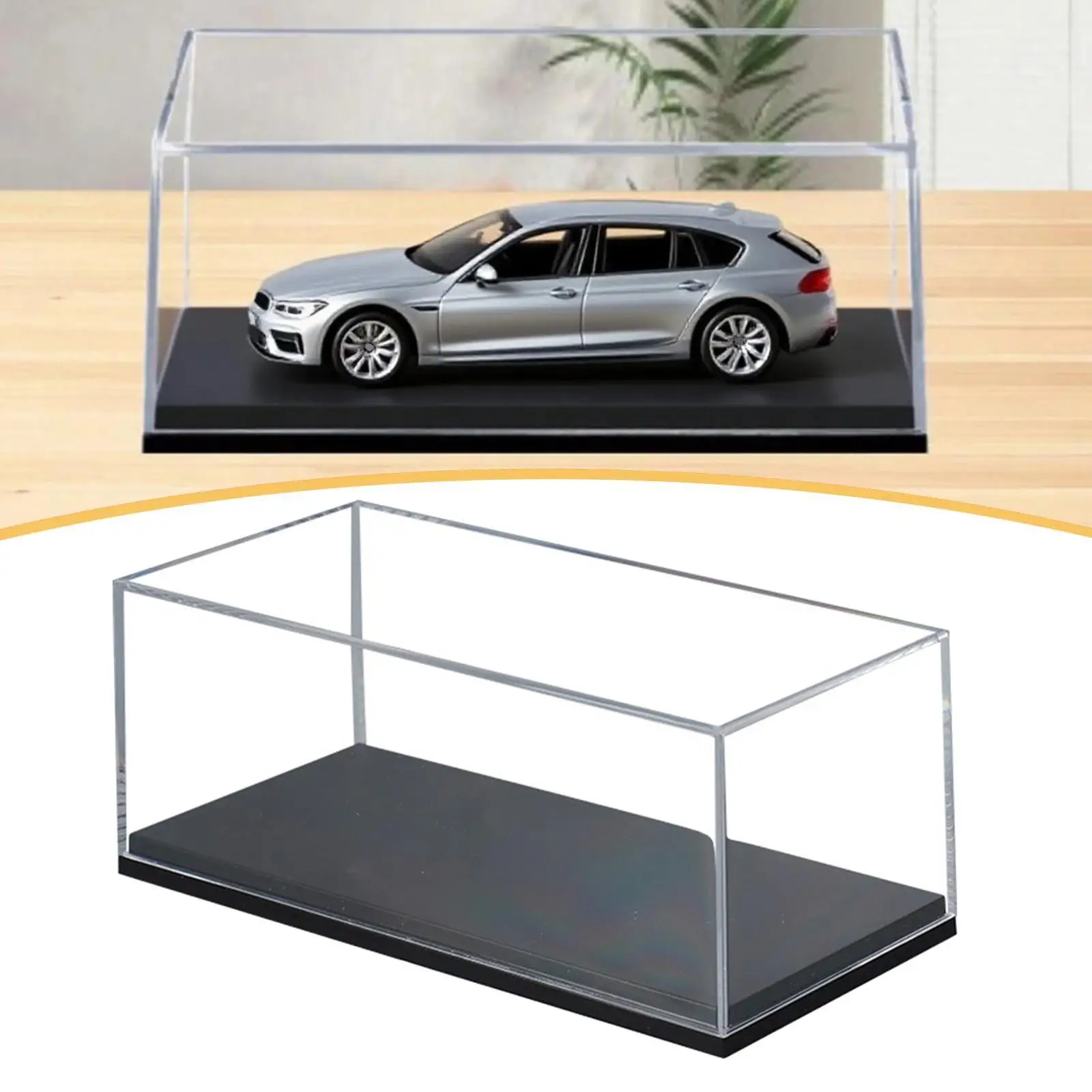

1 87 Model Car Display Box with Black ABS Base Clear Cover for Toy Car Collectibles Collection Display Stand
