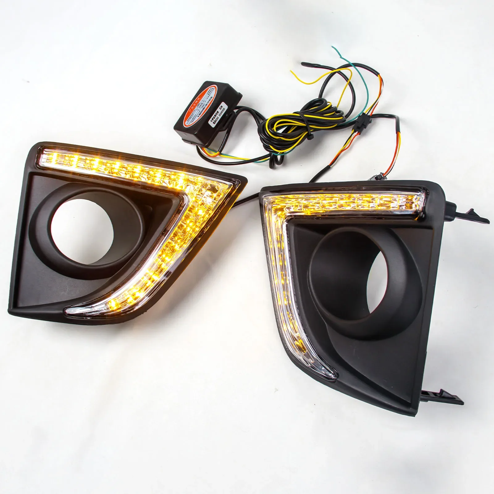 Car Led Daytime Running Light For Toyota Corolla Altis 2014-2016 Dymanic Turn Signal Front Fog Lamp Modification Accessories