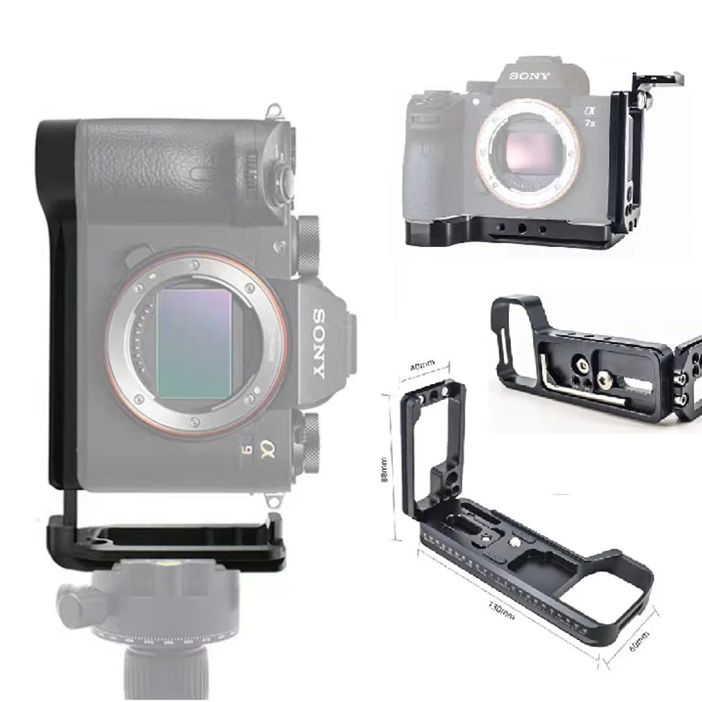 A7MIII DSLR Camera Cage Rig for SONY A7M3 A7R3 A9 A7R3A A7M3R, L Mount Bracket Arca-swiss Quick Release Plate for Vertical Shoot