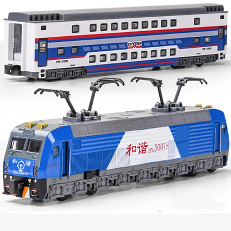 1:87 alloy double deck passenger train model, sound and light back simulation train model,transport train toys,wholesale