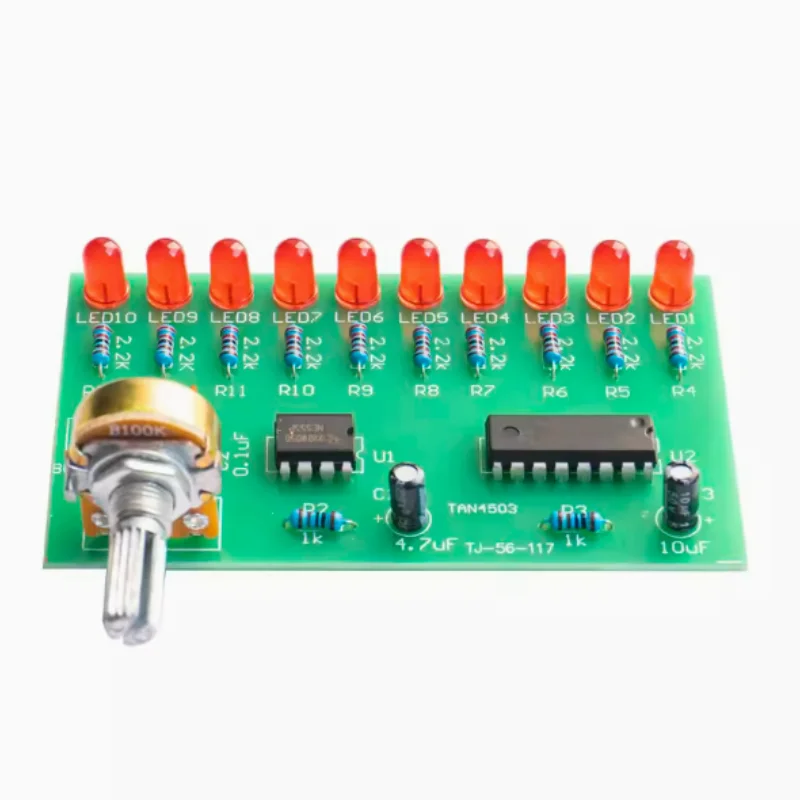 10-way NE555+CD4017 LED Water Lamp Welding Circuit Board DIY Kit Electronic Components Sets