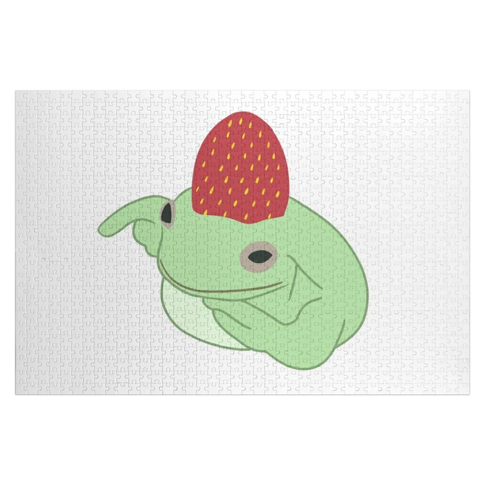 Strawberry Frog Jigsaw Puzzle Children Personalized Toy Wooden Name Custom Personalized Wood Adults Puzzle