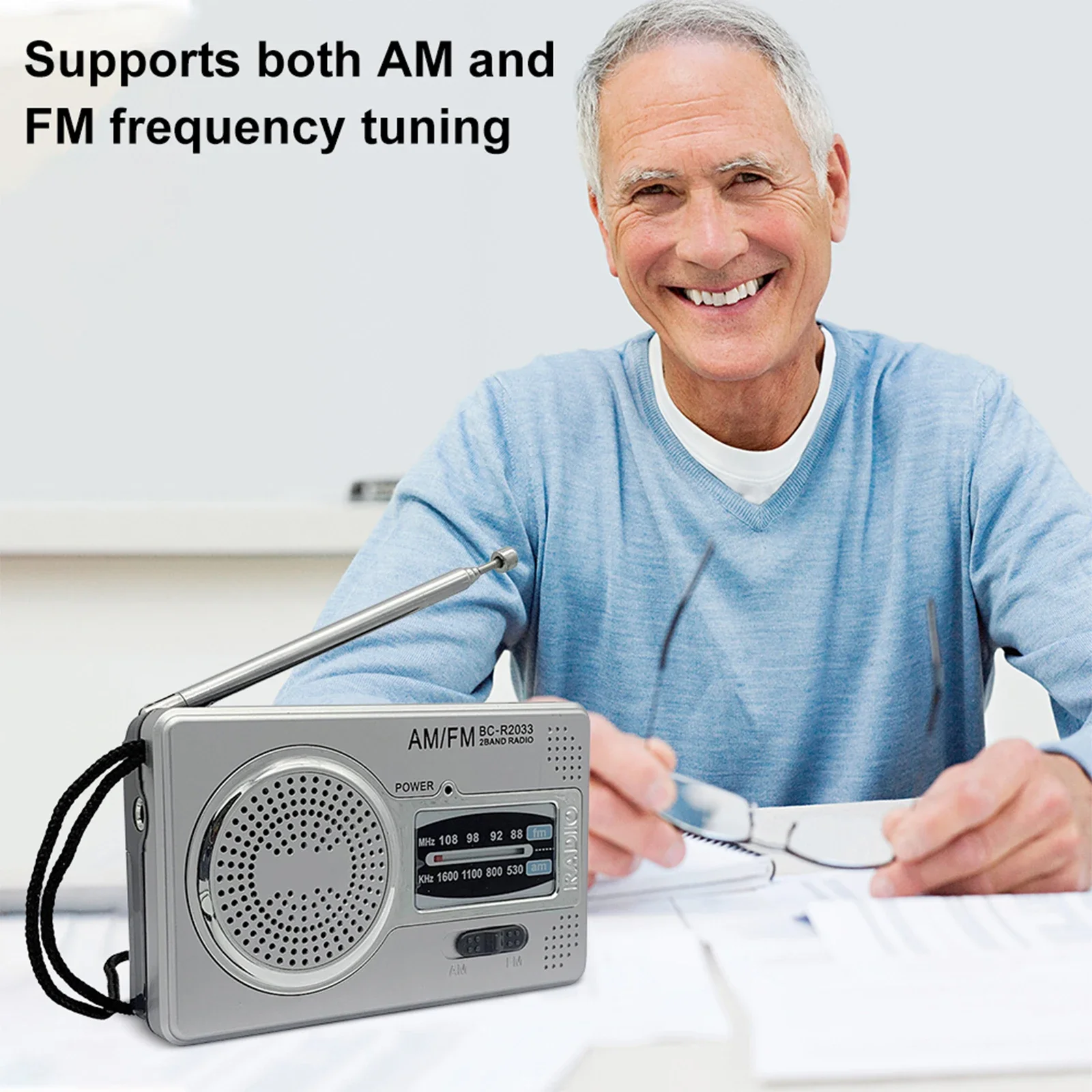 Battery Operated Mini FM Radio Portable Pocket Radios AM FM Dual Band Receiver Emergency Radio Receivers With Built-in Speaker