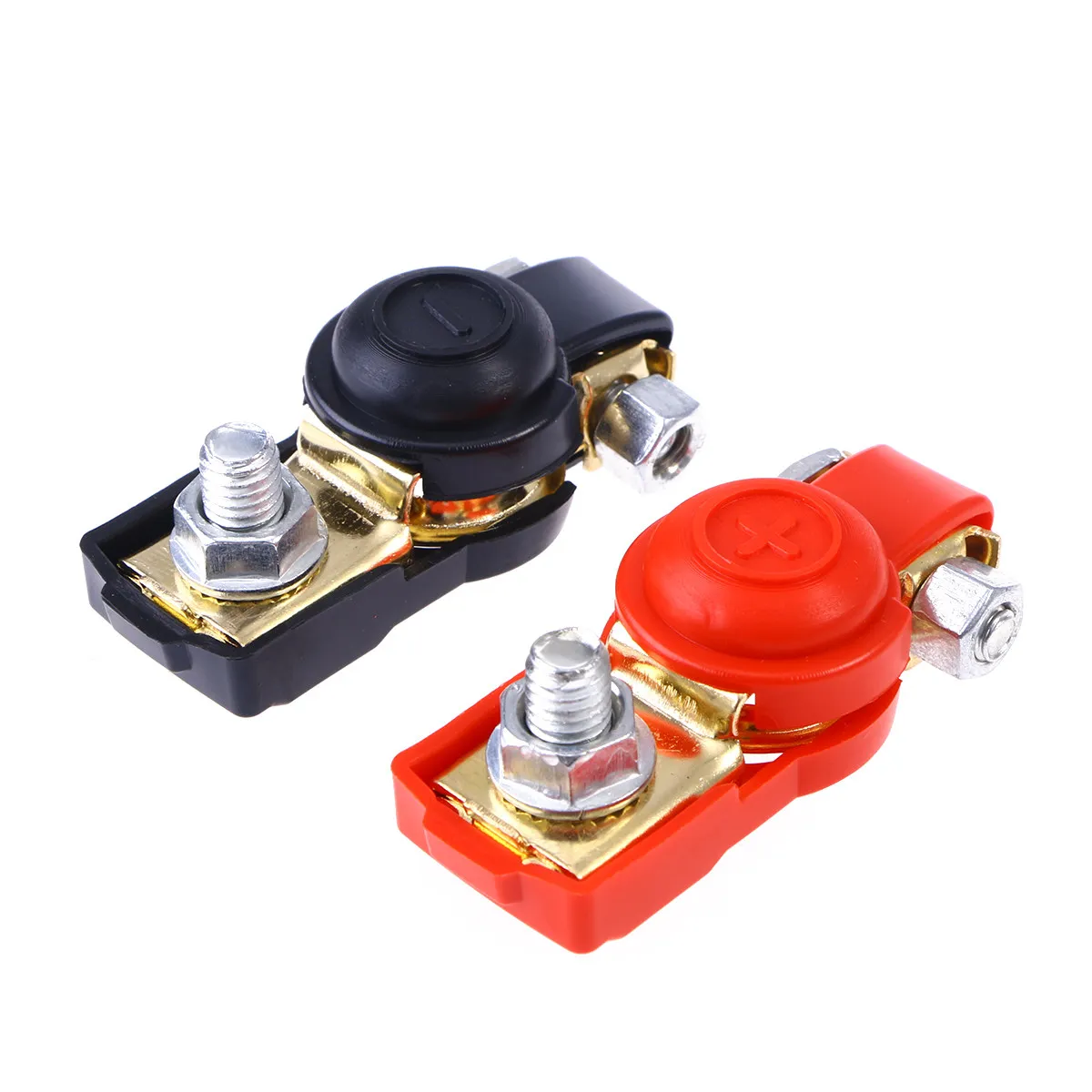 

Pair of Universal Car Terminal Clamps Connectors for 6V 12V Positive Negative Posts Copper Material Corrosion Resistant