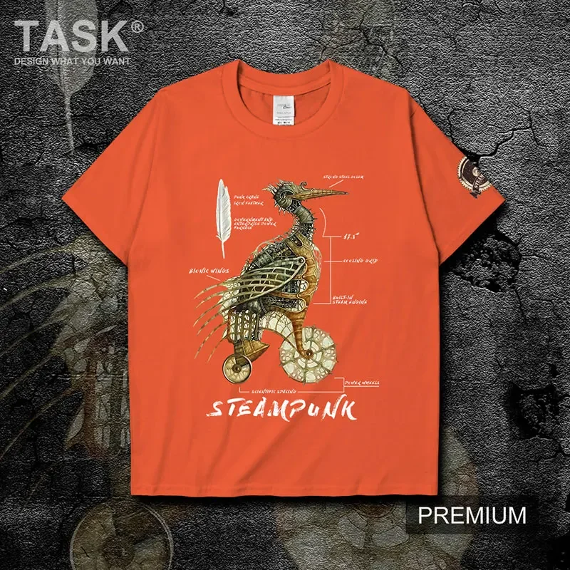Steampunk Mechanical Transformation Illustration T-Shirt 100% Cotton O-Neck Summer Short Sleeve Casual Mens T-shirt Size S-3XL