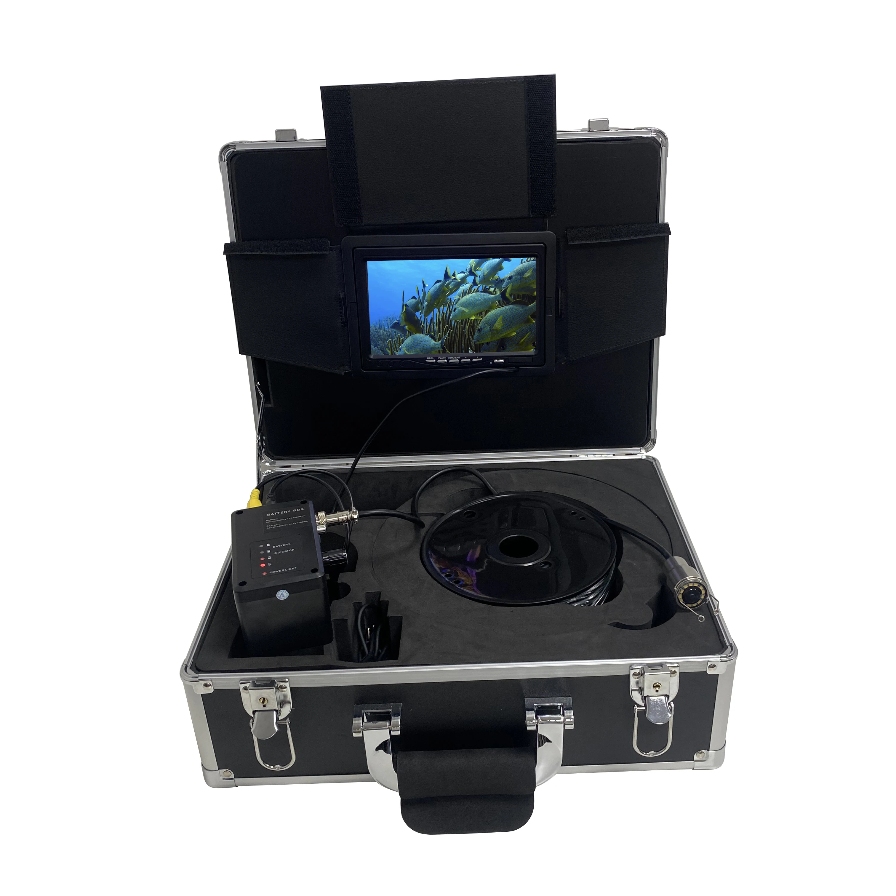 7 Inch HD Underwater Waterproof Camera 60m Cable Video Monitoring System with DVR and Adjustable Lights for Deep Sea Fishing