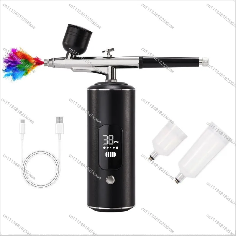 For Air Compressor Kit Electric Spray Gun Spray Pen Coloring Beauty Nail Art Painting Spray Oxygen Injection Meter