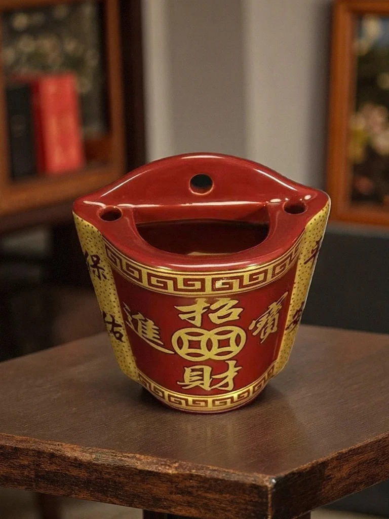 

Cerc Wall-Mounted Incense Burner Traditional Chinese Sle Home Decor Candle Heated Porch Entrance Kitchen God Altar Red C...