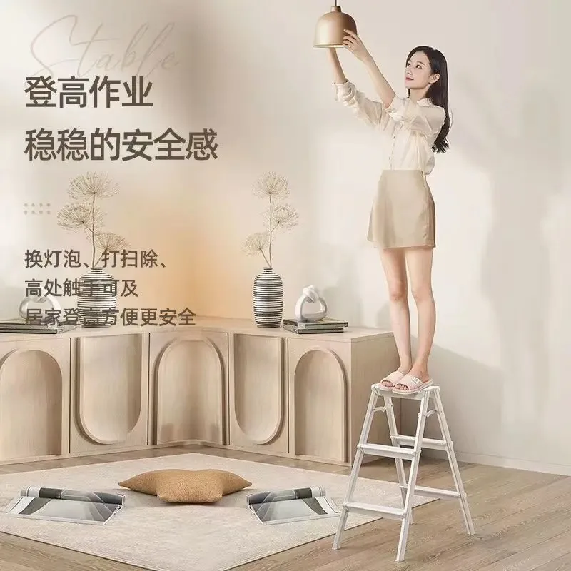Échelle de ménage pliante multifonctionnelle d'intérieur, tabouret Portable rétractable à chevrons en alliage d'aluminium épais