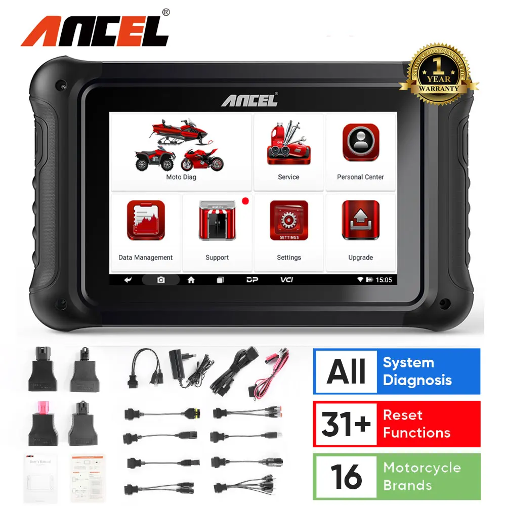 New Ancel MT700 Motorcycle OBD2 Scanner All System Diagnostic Tool Oil Rest ABS Bleeding 31 Reset Functions Motorcycle Scaner