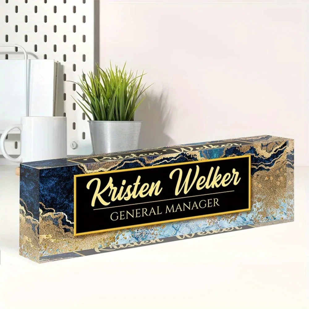 Personalized Acrylic Desktop Name Plate - Custom Office Desk Sign for Teachers, Bosses & Employees - Unique Decor for Workspaces