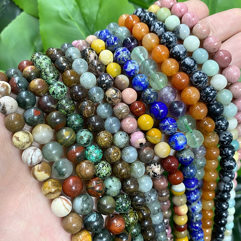 Natural Stone Beads Agates Jaspers Tiger Eye Turquoises Round Beads Diy Bracelet Necklace for Jewelry Making 4/6/8/10/12mm - Image 3