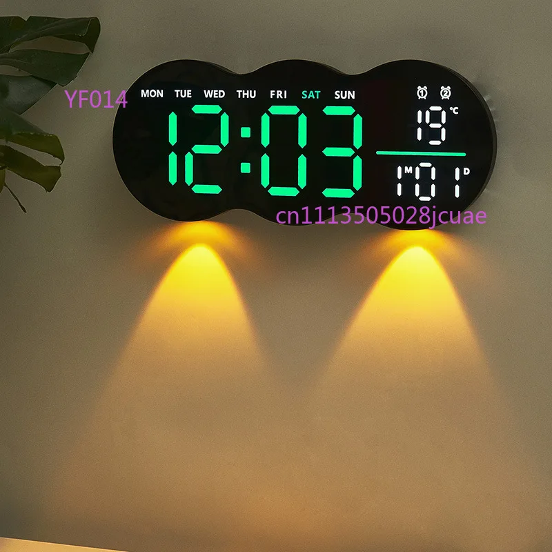 

Living Room LED Digital Wall Clock Multifunction Electronic Clock With Light Temperature Alarm Clock Remote Control