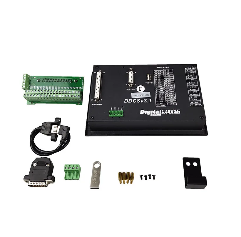 DDCSV 3,1 4 Achsen G Code CNC Offline Stand Alone Controller Für Gravur Fräsen Maschine DDCS V3.1 + 4-achse E-Stop MPG Handrad