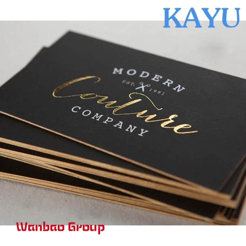 Custom  Custom Luxury Brand Name Gold Foil Printing Logo With gold edges White Paper Display Black Visiting Business Card