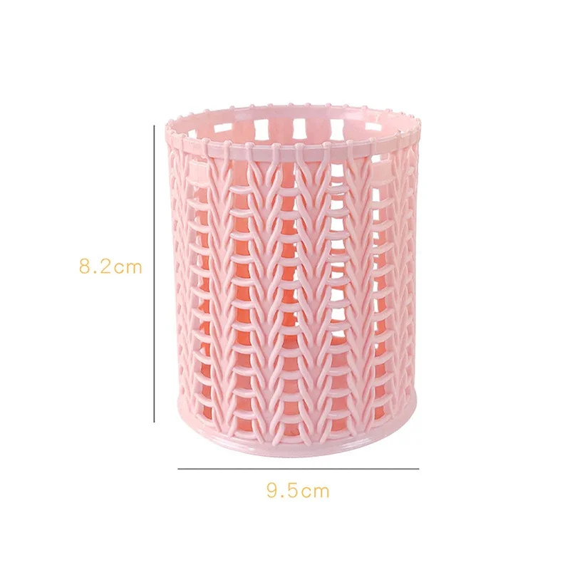 Creative Rattan Plastic Pen Holder Multi-functional Hollow Boxes Desktop Office Stationery Bucket Pencil Container Storage Box