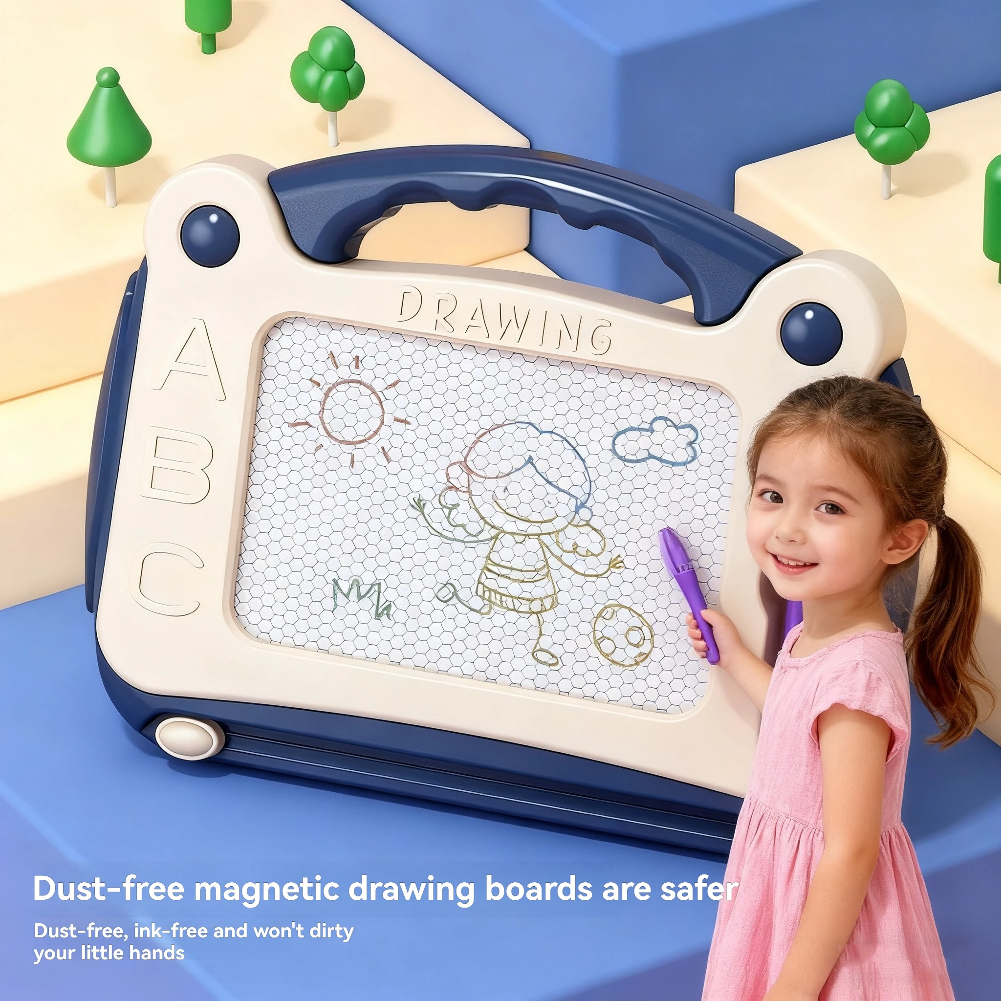 Kleurrijk magnetisch tekenbord voor kinderen, opnieuw uitwisbaar graffiti-schrijfbord, educatief speelgoed voor kleuters en meisjes