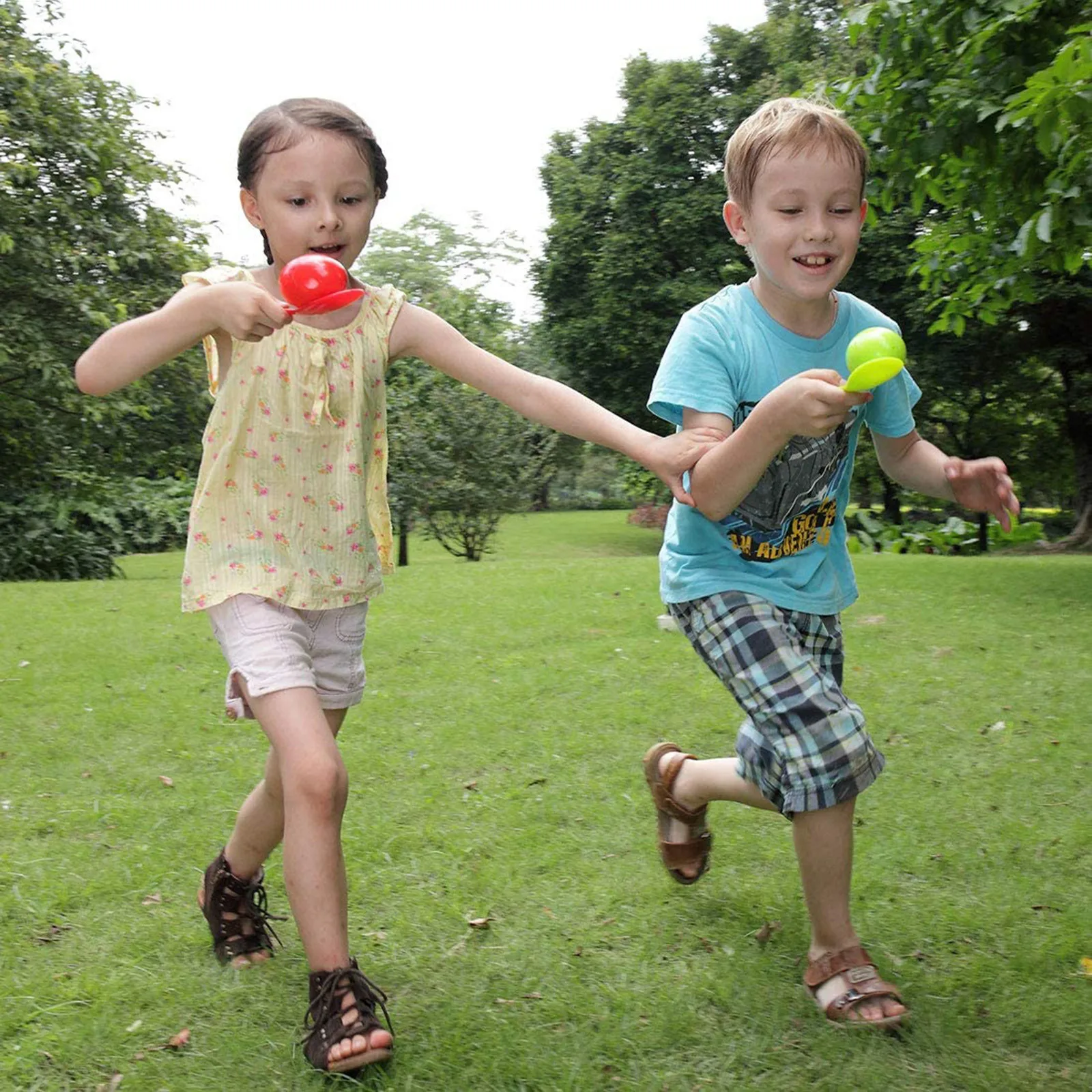 Juego de carreras de huevos y cuchara con yema, juegos al aire libre para niños, deporte de campo, recuerdos de fiesta, juguete, juego interactivo