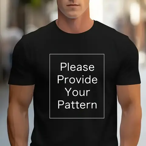 【New style】Men's Custom Personalized Text T-Shirt - Bright Pink Retro Crew Neck Short Sleeve Bulk/Event Printing Add Logo/Name/