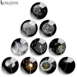 10mm 12mm 20mm 25mm 30mm 40mm 777 dandelion mix redondo cabochão de vidro jóias encontrando 18mm botão snap charme pulseira