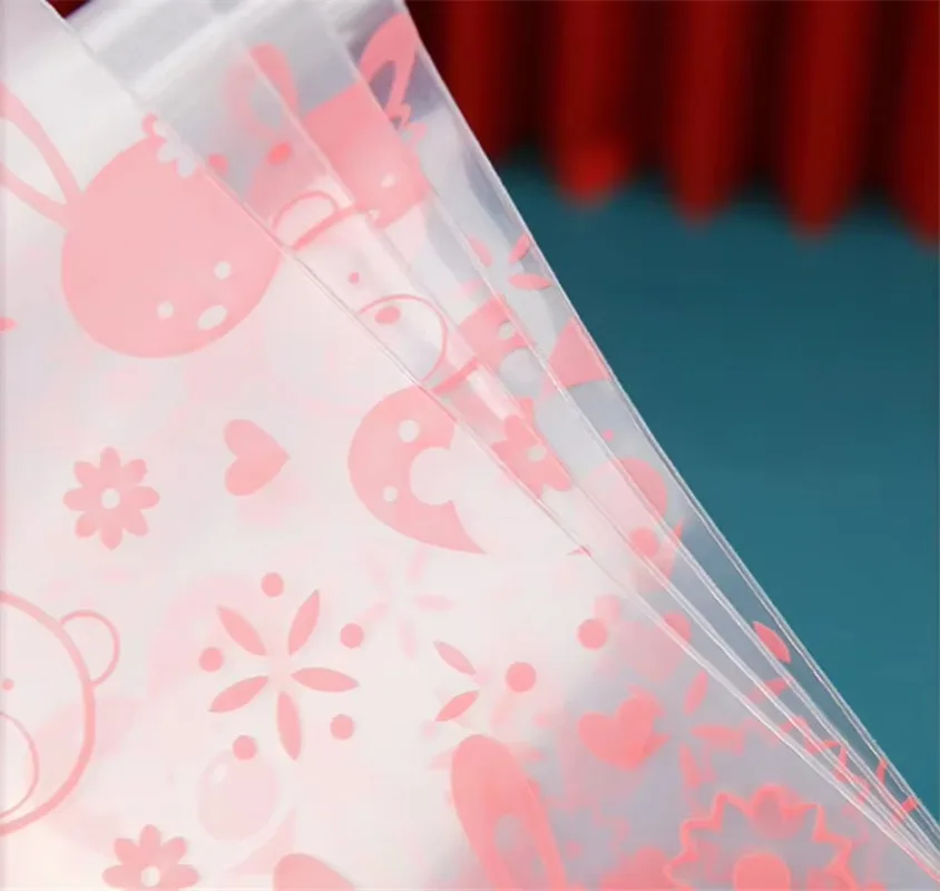 100PCS Pink Rabbit Plastic PE Ziplock Storage Bag DIY Lovely Beauty Jewelry Trinkets Chains Earrings Toys Gift Packaging Pouches - view 5