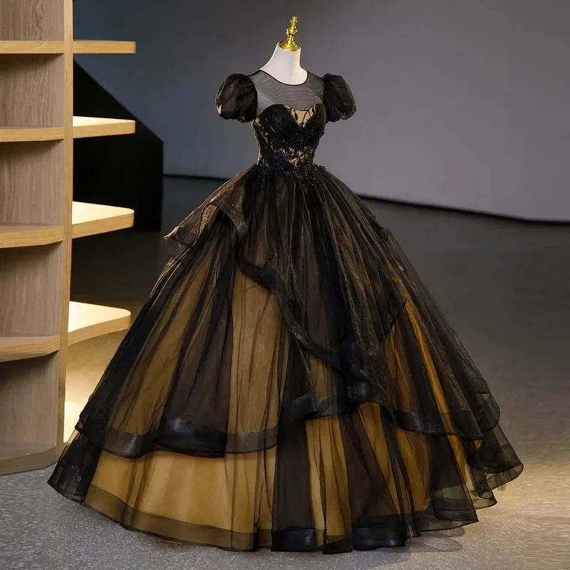 Custom Evening Dress New Stage Performance Vocal Art Exam Senior Solo Pong Dress Adult Ceremony Female Autumn Winter Formal Wear