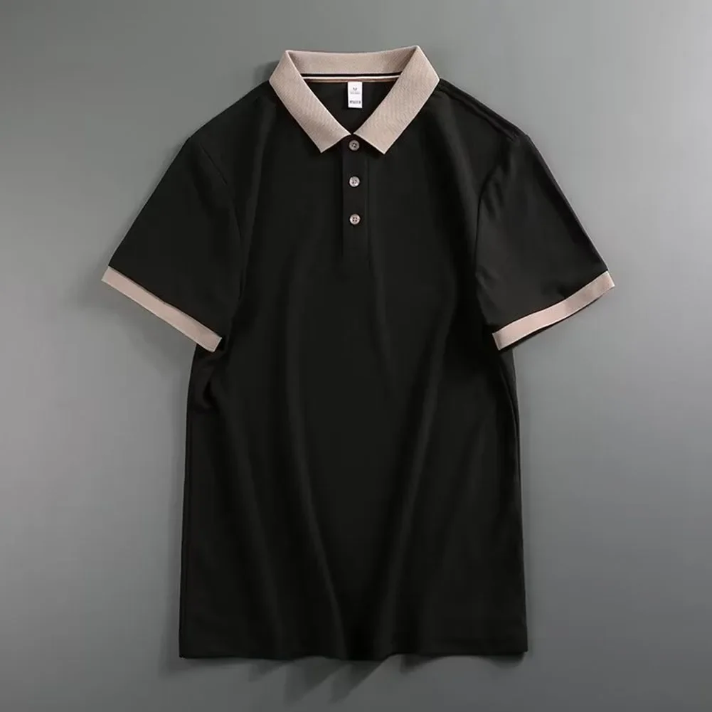 

Contrast Color Short Sleeve Shirt Fashion Casual Top Business Casual Top Black And White Shirt Daily Wear Shirt