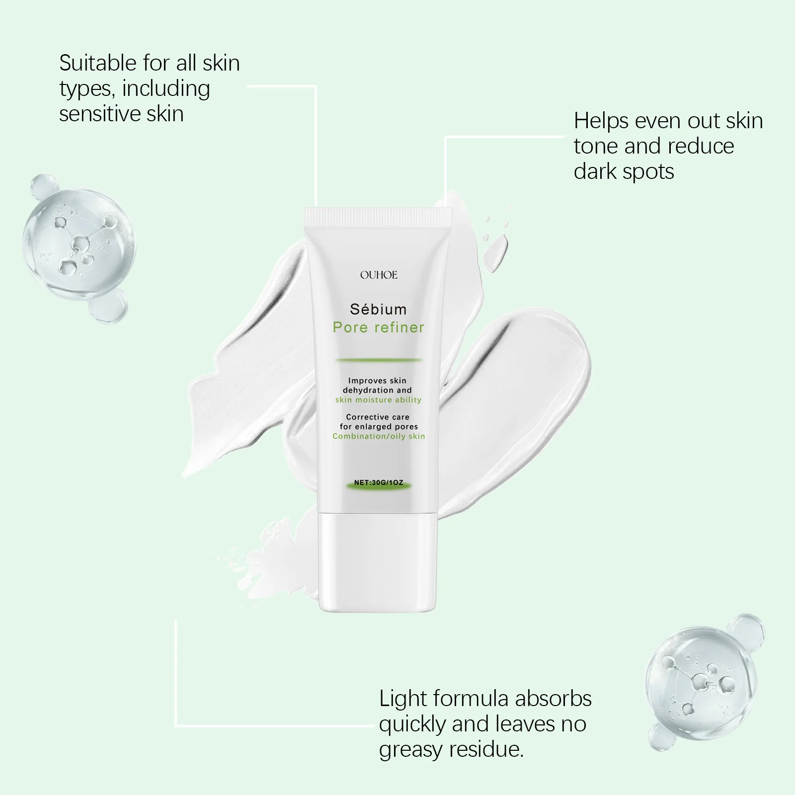 Pore Rinning Cream Face Hydrating Moisturizing Firming รูขุมขนหดตัวบํารุงผิวเรืองแสงปรับปรุงความแห้งกร้าน Brightening Face Cream