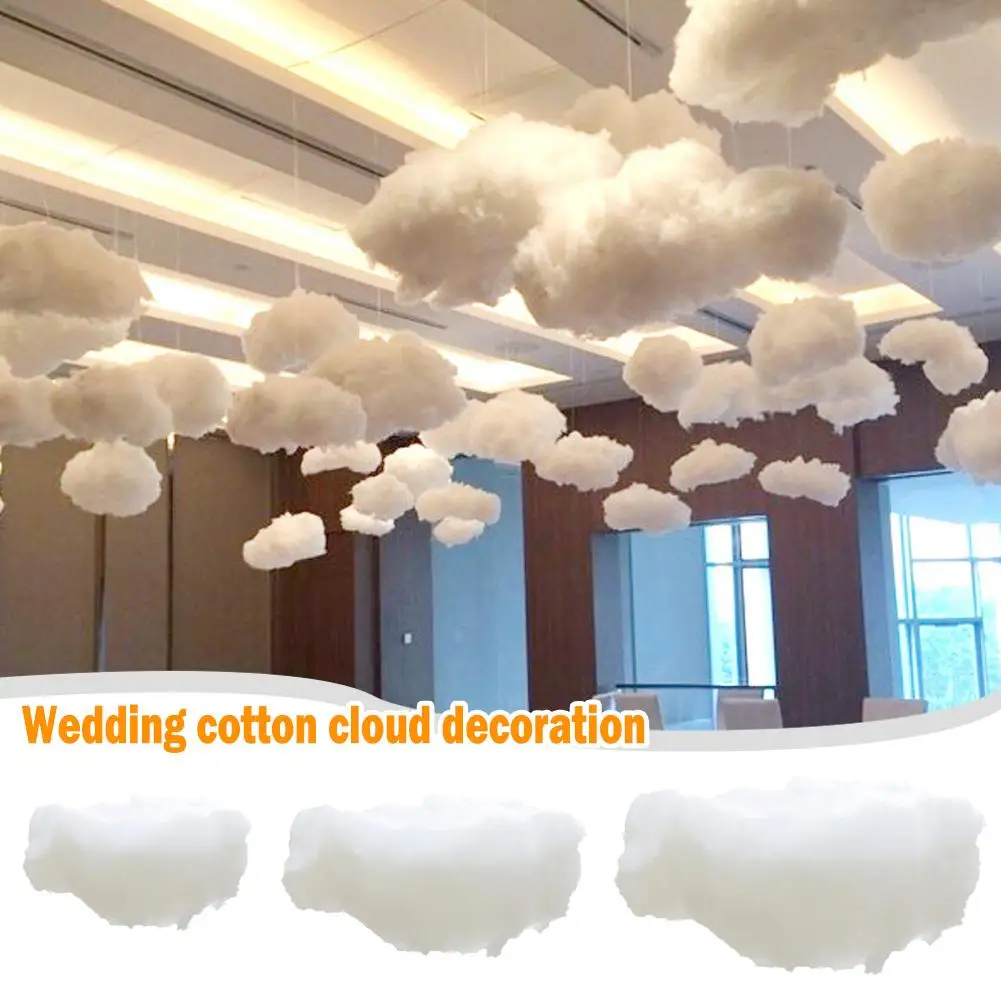 Artificial White Cotton Cloud Wedding Decoration Hanging 3D Clouds For Christmas Party Background Props Living Room DIY Decor