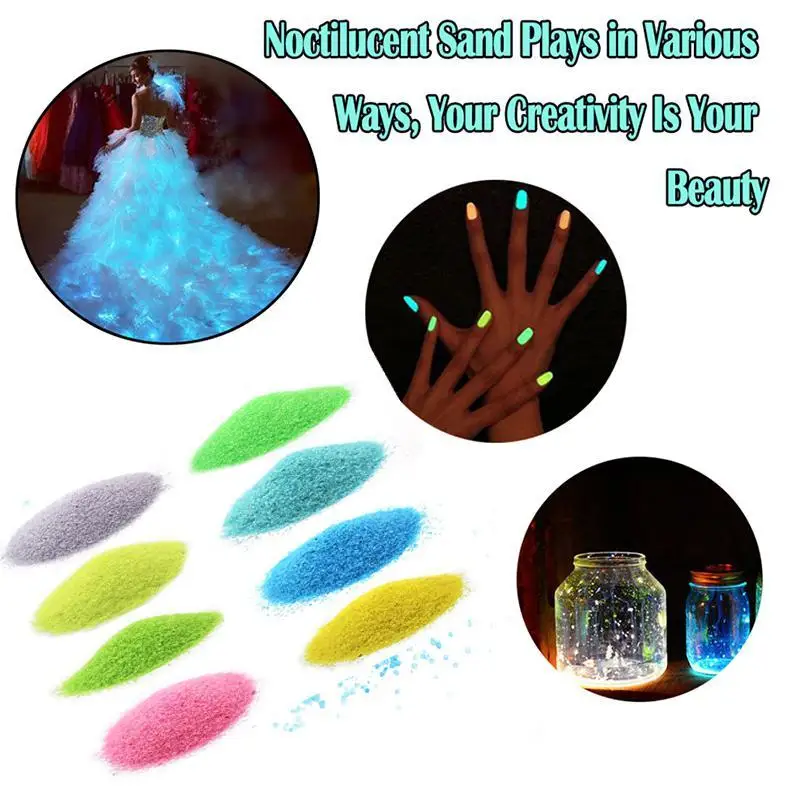 Hot sale Night Luminous Sand Glow In The Dark Party Aquarium Decor 10g DIY Bright Paint Star Wishing Bottle Fluorescent Particle