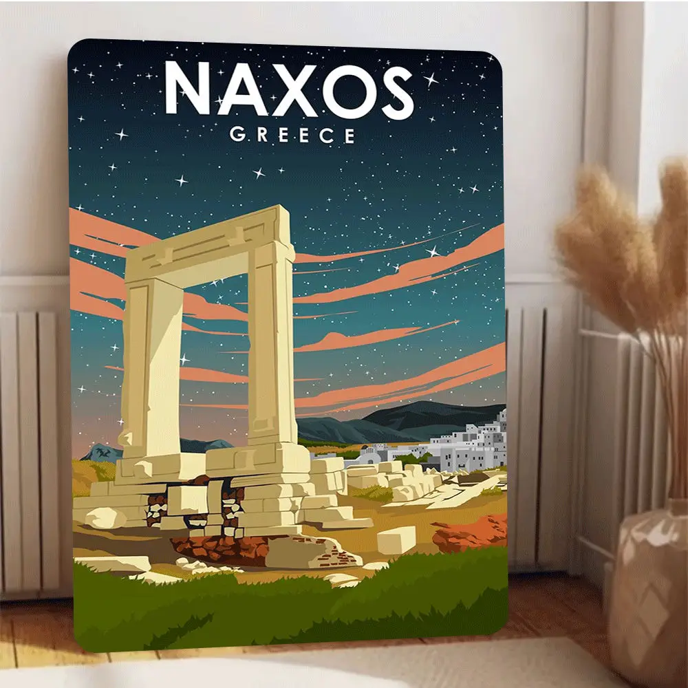 Naxos اليونان معلم ملصق معدني السماء المرصعة بالنجوم أبولو معبد أطلال ديكور فني #4