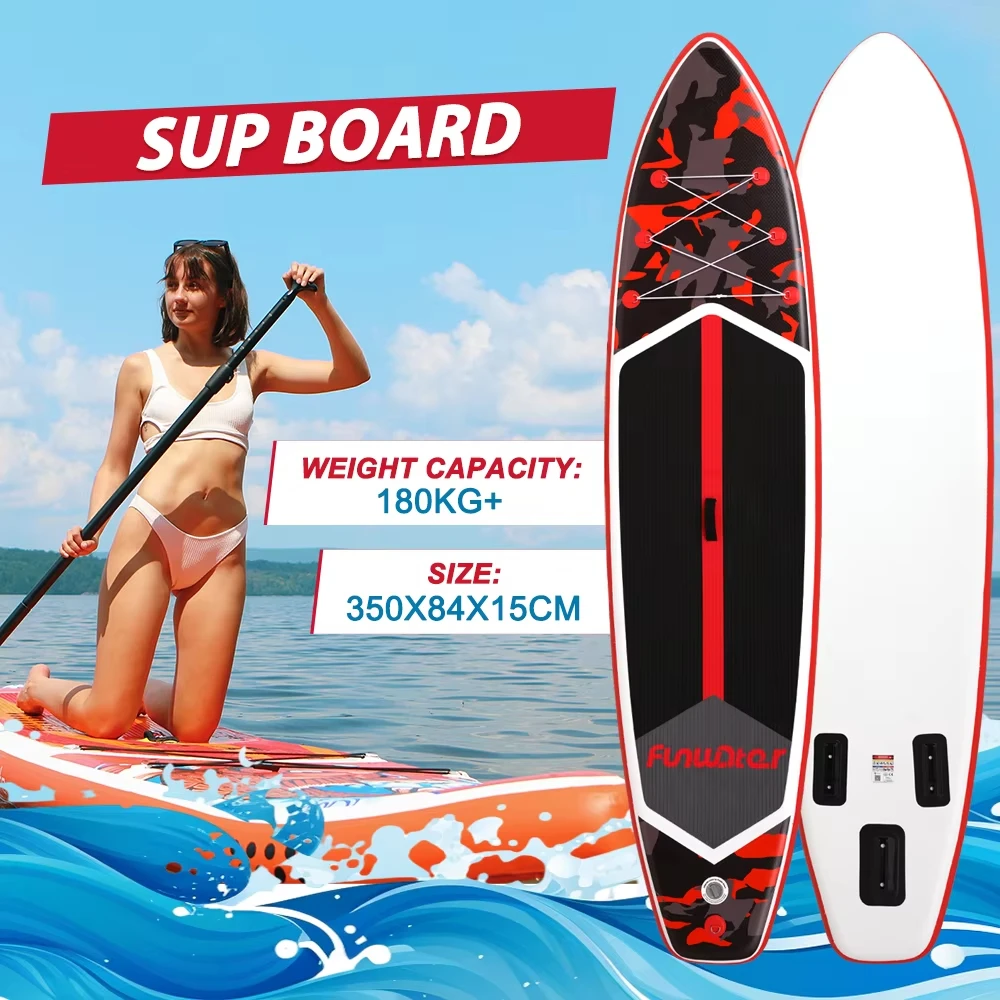 Funwater SUPFW32A Ultraleichtes aufblasbares Paddleboard 350*84*15 für Erwachsene, Wasseryoga, Angeln, Reisesurfen, rutschfestes Paddleboard – Detail 1