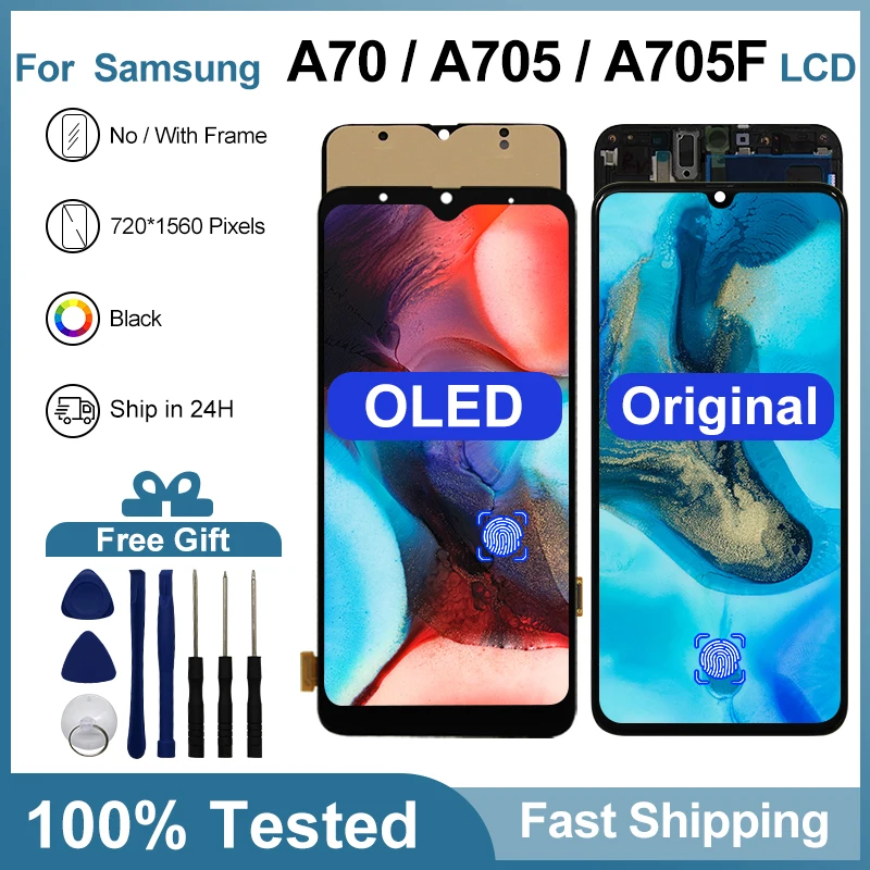 ЖК-дисплей AMOLED для Samsung Galaxy A70, сенсорный экран, дигитайзер для Samsung A705 A705FN