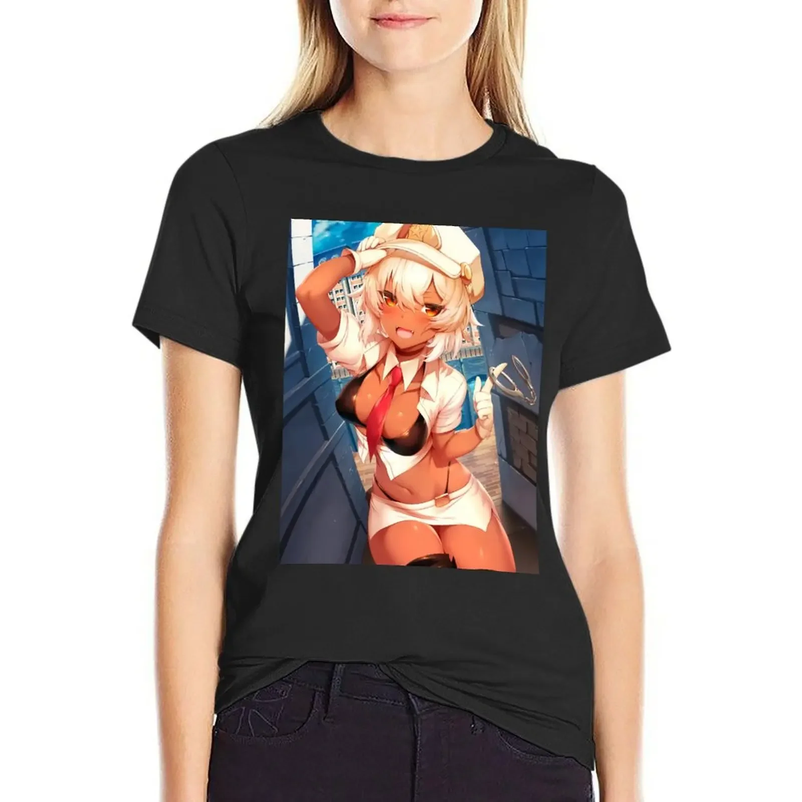 

Strength Black Rock Shooter Artwork For Otaku T-Shirt summer clothes Short sleeve tee Blouse funny t shirts for Women