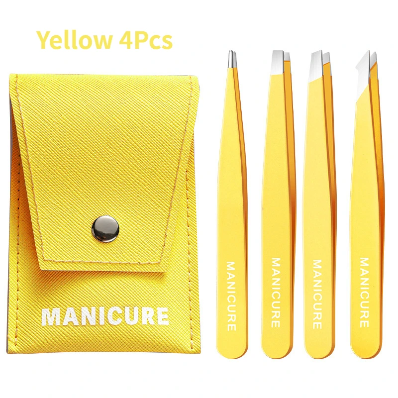 Eyebrow Tweezer Colorful Hair Beauty Fine Hairs Puller Stainless Steel Slanted Eye Brow Clips Removal Makeup Tools