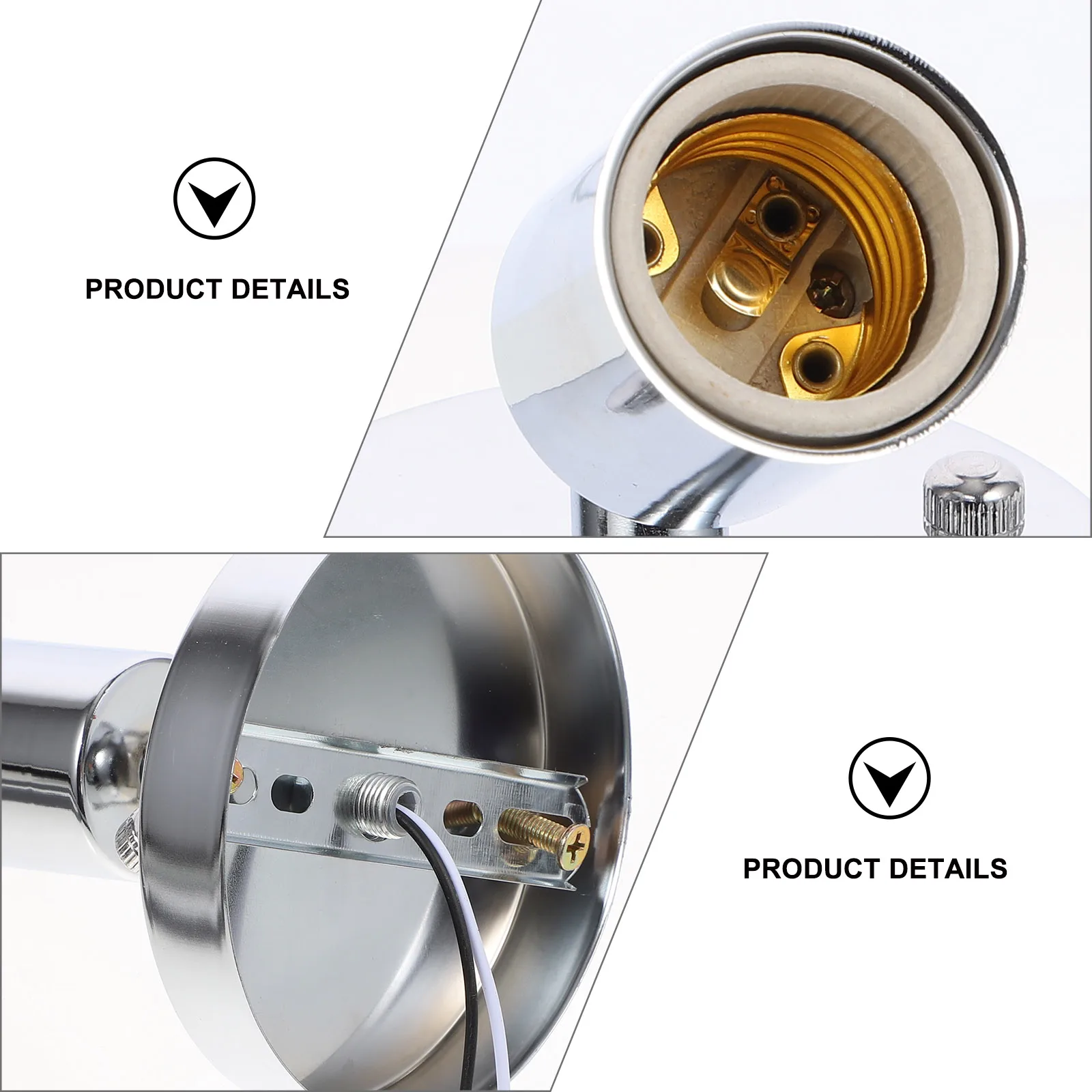 

E27 Thread Lamp Holder 180 Degree Rotatable Light Bulb Socket Wall Light Base for DIY Ceiling Pendant Lighting