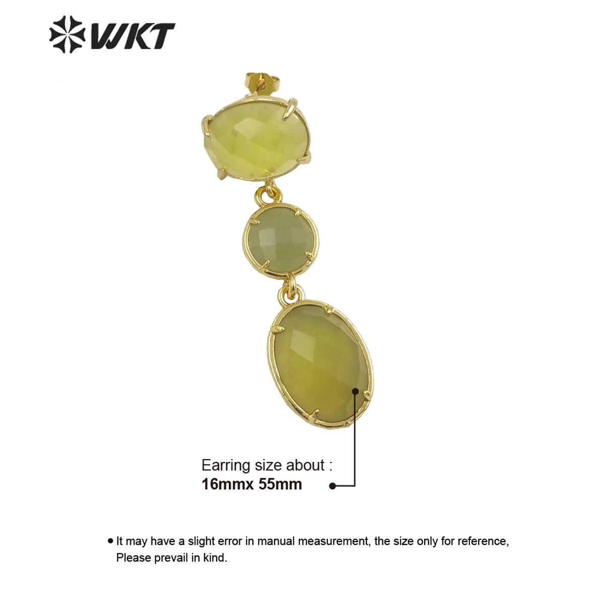 WT-E690   WKT 2022 Attractive design new accessories natural gemstone gold-plate women Earrings big gift trend jewelry INS