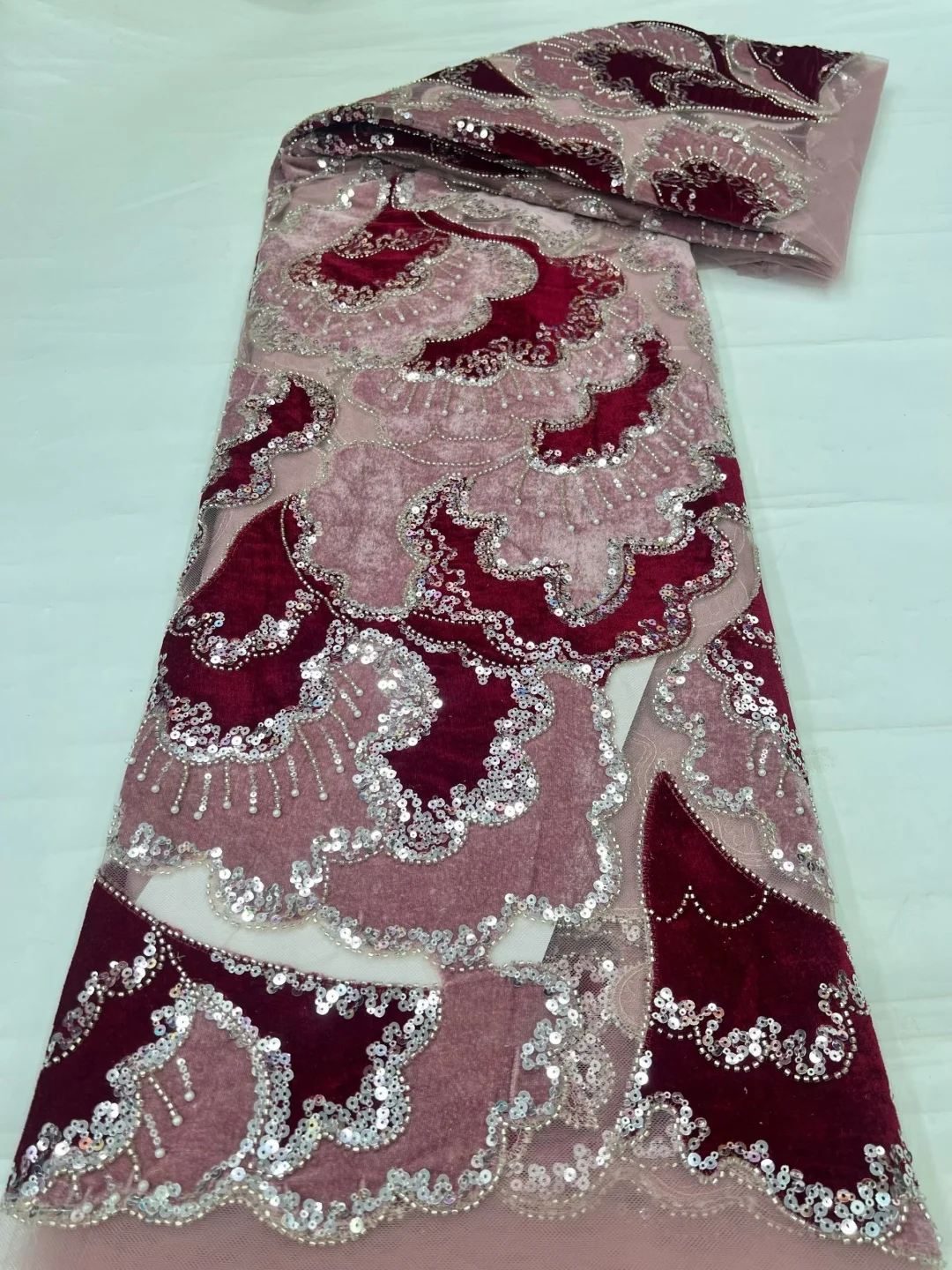 5 metri di tessuto ricamato in - Velvet Fabric Embroidery recensione e prezzo