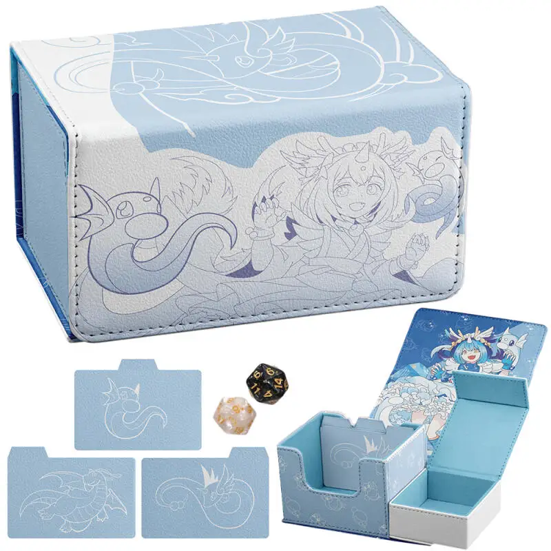 

Ю-Ги-О! Стирка Dragonmaid MTG PTCG DTCG DIY кожаная коробка для карт большой емкости утолщенная коробка для хранения карт с коллекцией аниме