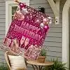 Champagne House Flag, Festive Celebratory Air-Float Balls Stars Birthday Peach Double Sided Burlap Outside Large Garden Flag llz